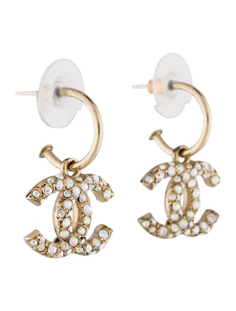 chanel earring back|cost of Chanel cc earrings.